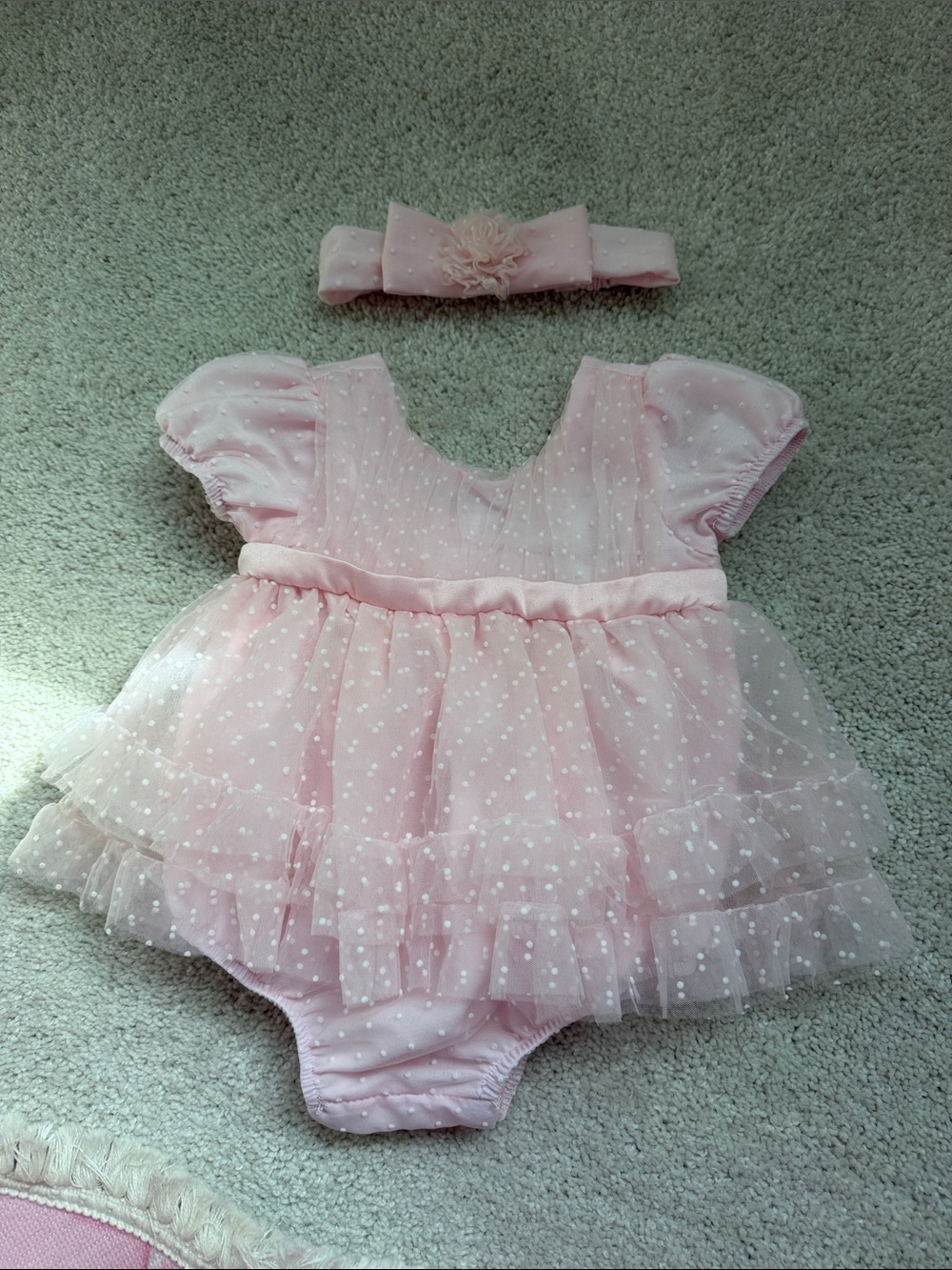 Cynthia Rowley Pink Polka Dot Tulle Baby Dress